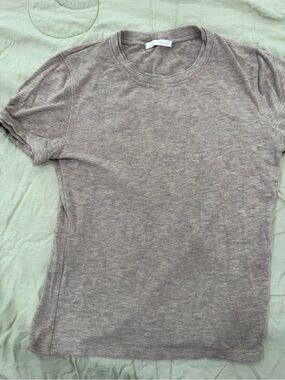 Zara Light Brown Crewneck T-Shirt